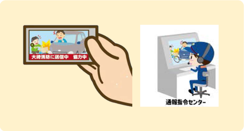 撮影した映像が通信指令センターに送られるイメージ画像