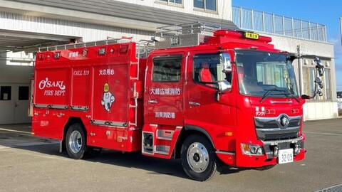 タンク車(加美消防署）の前方