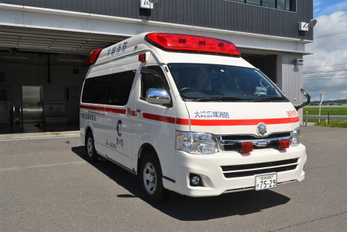 救急1号車(遠田消防署）の前方